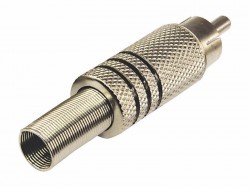 Разъем штекер RCA Rexant металл под винт черный/красный 14-0410