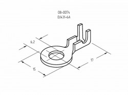 Наконечник кольцевой REXANT d6.2mm 0.5-0.8mm2 (HK 6-0.5-0.8) 08-0074