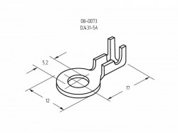 Наконечник кольцевой REXANT d5.2mm 0.5-0.8mm2 (HK 5-0.5-0.8) 08-0073