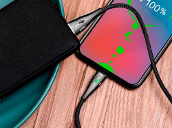 HOCO U75 Blaze для передачи данных и зарядки USB-microUSB, магнитный коннектор, 3A, 1.2м, черный