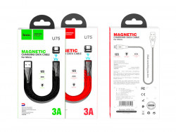 HOCO U75 Blaze для передачи данных и зарядки USB-microUSB, магнитный коннектор, 3A, 1.2м, черный