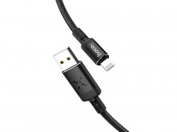 HOCO U63 Spirit для передачи данных и зарядки USB-Lightning, магнитный коннектор, 2.4А, 1.2м, черный