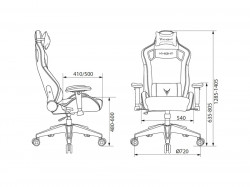 Кресло игровое KNIGHT OUTRID SMILE черный с подголовником [ID: 1914989]